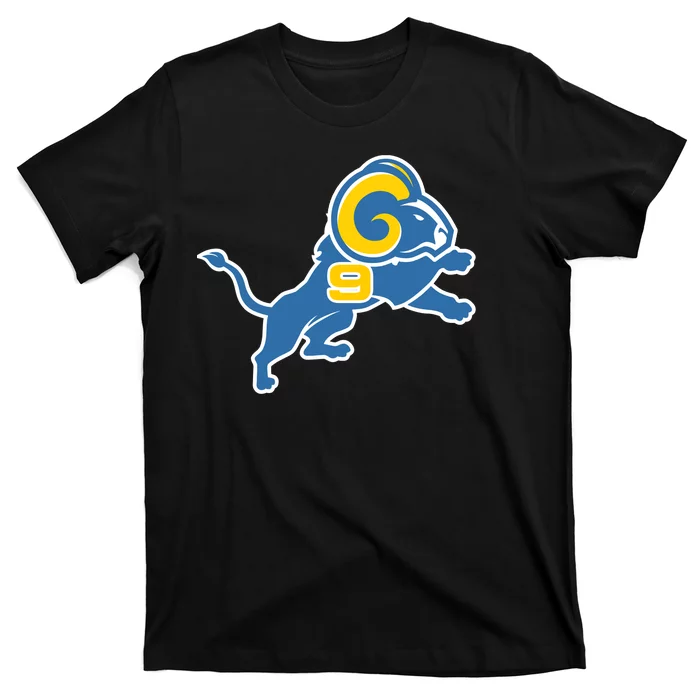 Matthew Stafford Detroit Lions Men's Black Pro Line Any Name & Number Logo  T-Shirt 