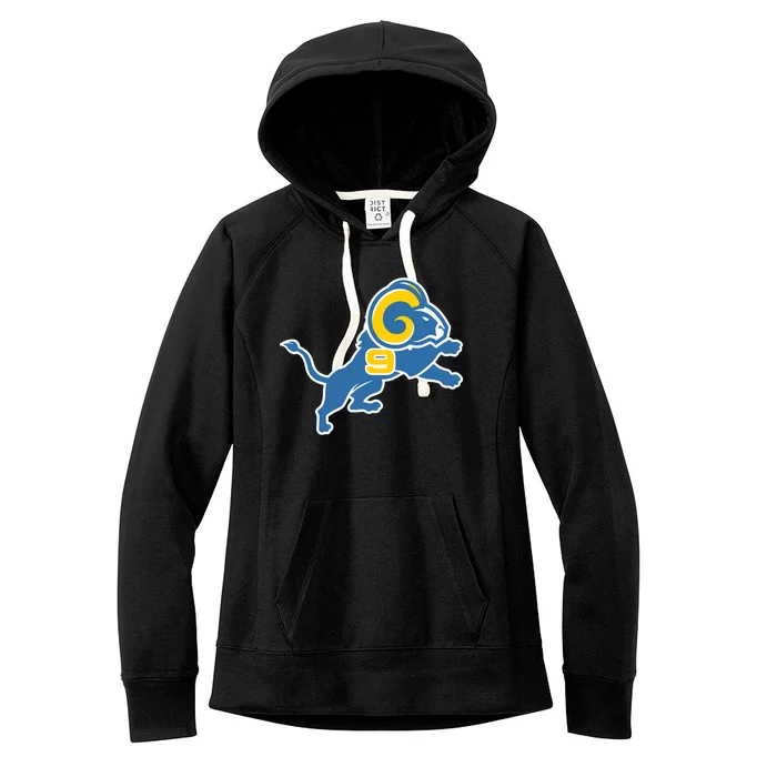 Detroit Rams Number 9 Women's Fleece Hoodie