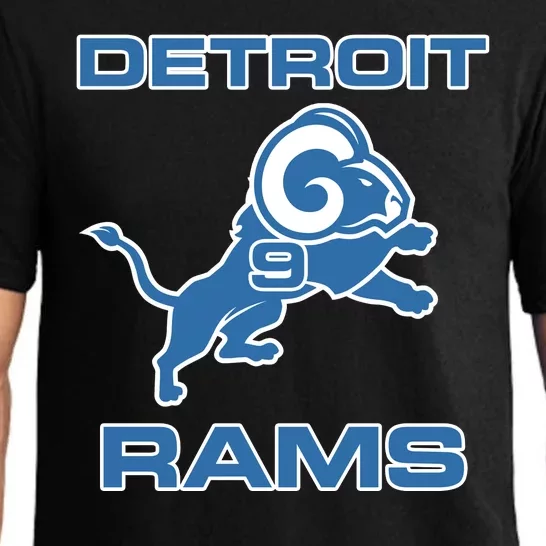 Detroit Rams Number 9 Funny Lions Pajama Set