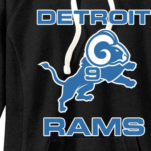 Detroit Rams Number 9 Funny Lions Women's Fleece Hoodie