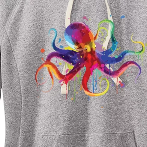 Dripping Rainbow Octopus Psychedelic Gift Women's Fleece Hoodie