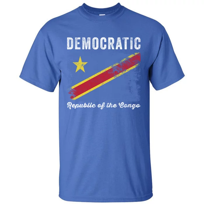 Democratic Republic Of The Congo Flag Distressed Great Gift Tall T-Shirt