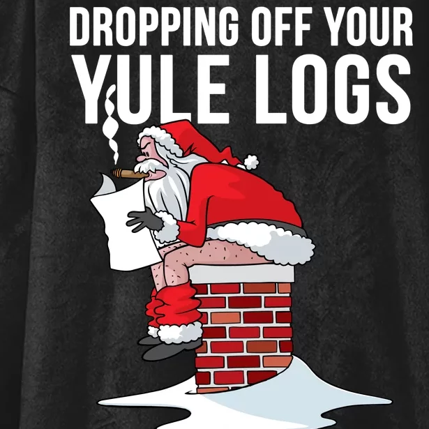 Dropping Off Your Yule Logs Hooded Wearable Blanket