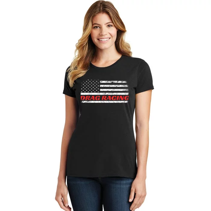 Drag Racing Patriotic American Drag Racer Apparel Design Women's T-Shirt