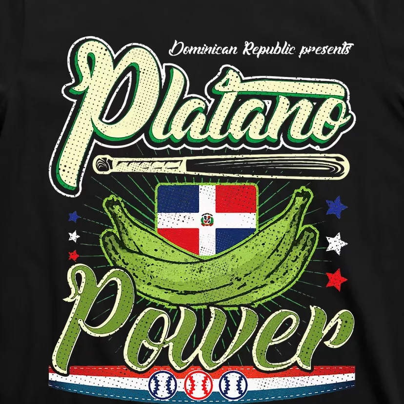 Dominican Republic Platano Power Baseball DR Flag T-Shirt