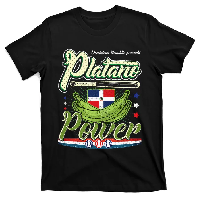 Dominican Republic Platano Power Baseball DR Flag T-Shirt