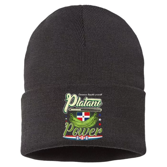 Dominican Republic Platano Power Baseball DR Flag Sustainable Knit Beanie