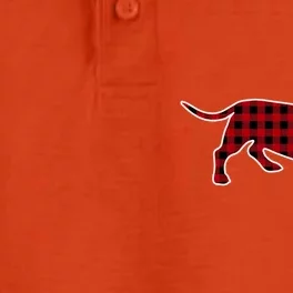 Dachshund Red Plaid Buffalo Christmas Pajamas Family Funny Gift Great Gift Dry Zone Grid Performance Polo