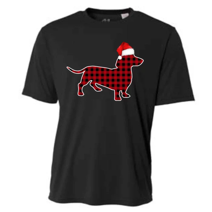 Dachshund Red Plaid Buffalo Christmas Pajamas Family Funny Gift Great Gift Cooling Performance Crew T-Shirt