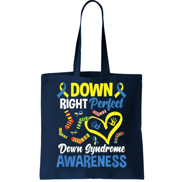 Down Right Perfect Down Syndrome Awareness Tote Bag