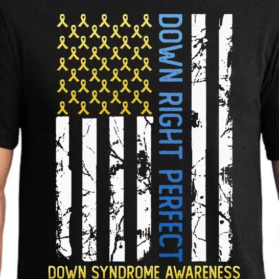 Down Right Perfect Yellow & Blue American Flag Down Syndrome Pajama Set