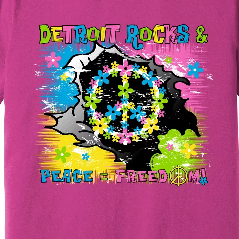 Detroit Rocks Peace Freedom Premium T-Shirt