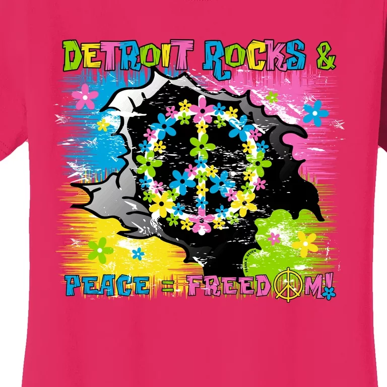 Detroit Rocks Peace Freedom Women's T-Shirt