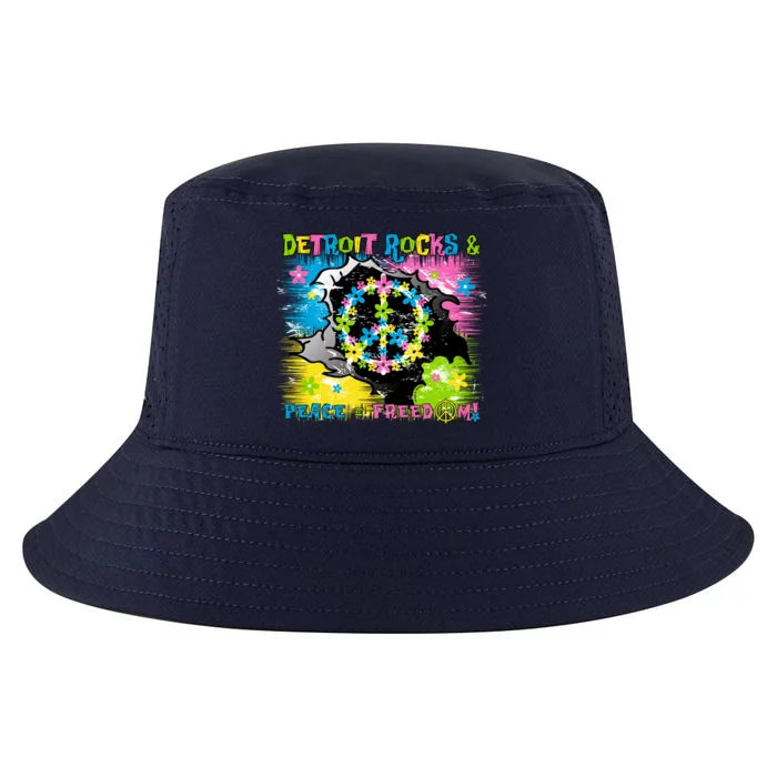 Detroit Rocks Peace Freedom Cool Comfort Performance Bucket Hat