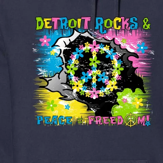 Detroit Rocks Peace Freedom Premium Hoodie