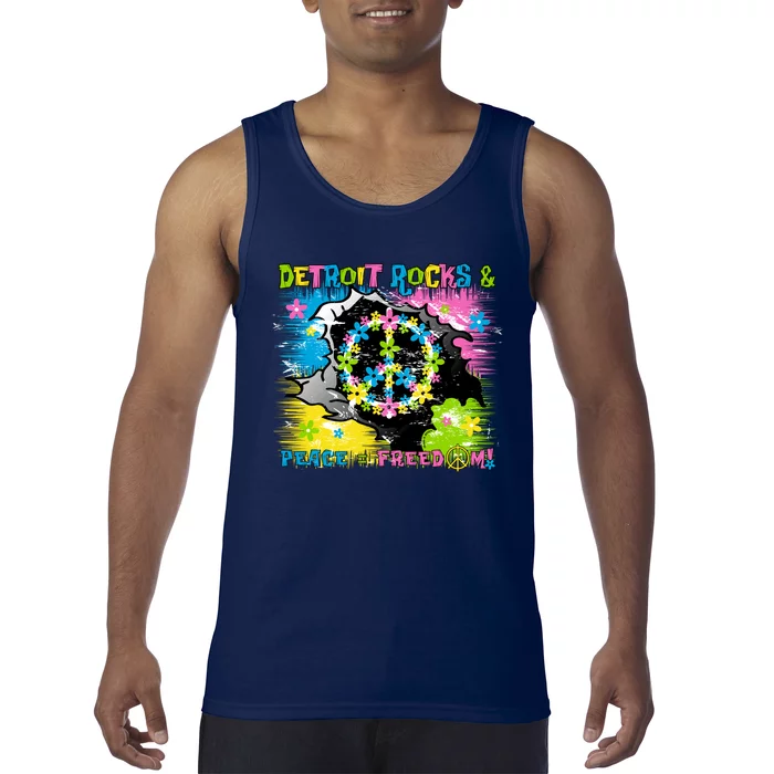 Detroit Rocks Peace Freedom Tank Top