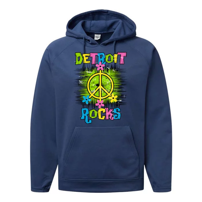 Detroit Rocks Peace Performance Fleece Hoodie