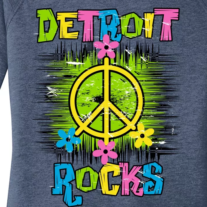 Detroit Rocks Peace Women's Perfect Tri Tunic Long Sleeve Shirt