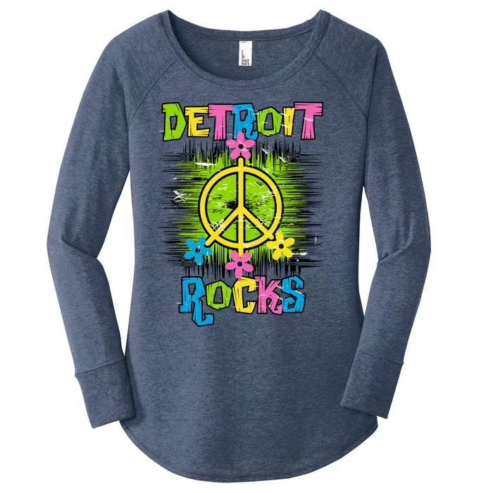 Detroit Rocks Peace Women's Perfect Tri Tunic Long Sleeve Shirt