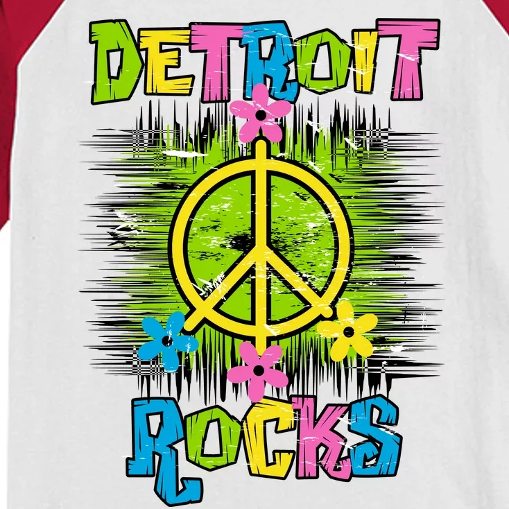 Detroit Rocks Peace Kids Colorblock Raglan Jersey