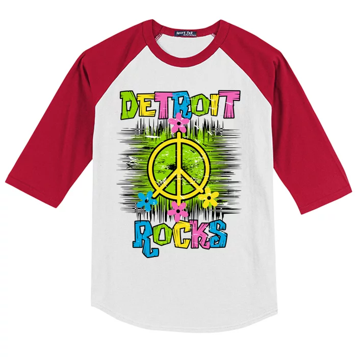 Detroit Rocks Peace Kids Colorblock Raglan Jersey