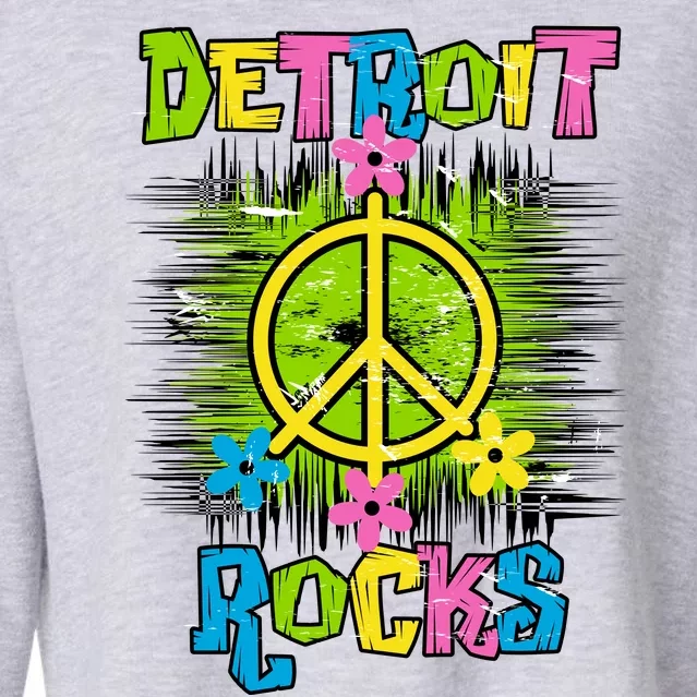 Detroit Rocks Peace Cropped Pullover Crew