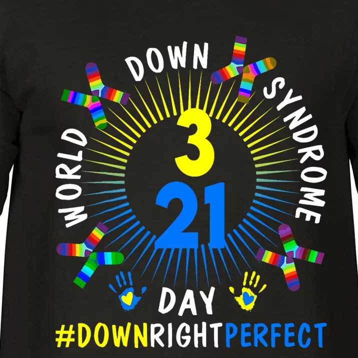 Down Right Perfect World Down Syndrome Awareness Day Socks Comfort Colors T-Shirt