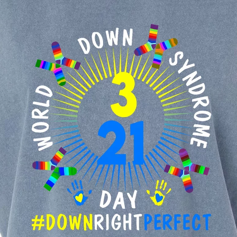 Down Right Perfect World Down Syndrome Awareness Day Socks Garment-Dyed Women's Muscle Tee