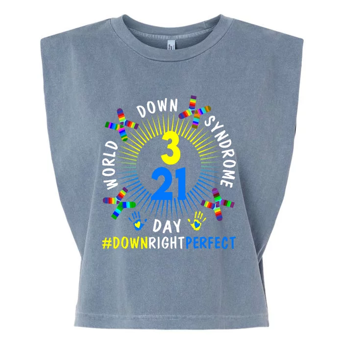 Down Right Perfect World Down Syndrome Awareness Day Socks Garment-Dyed Women's Muscle Tee