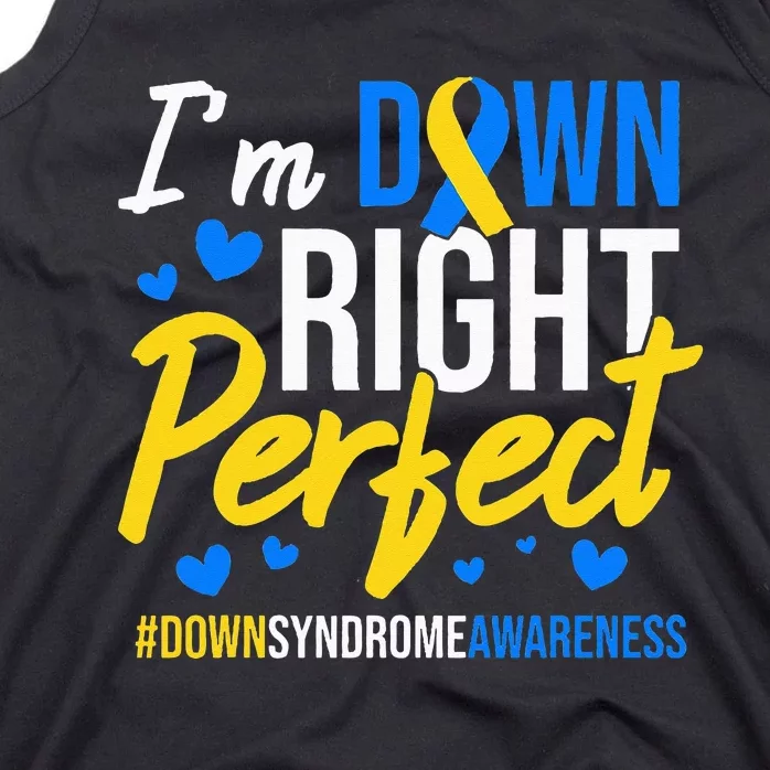 Down Right Perfect World Down Syndrome Awareness Day Ribbon Tank Top