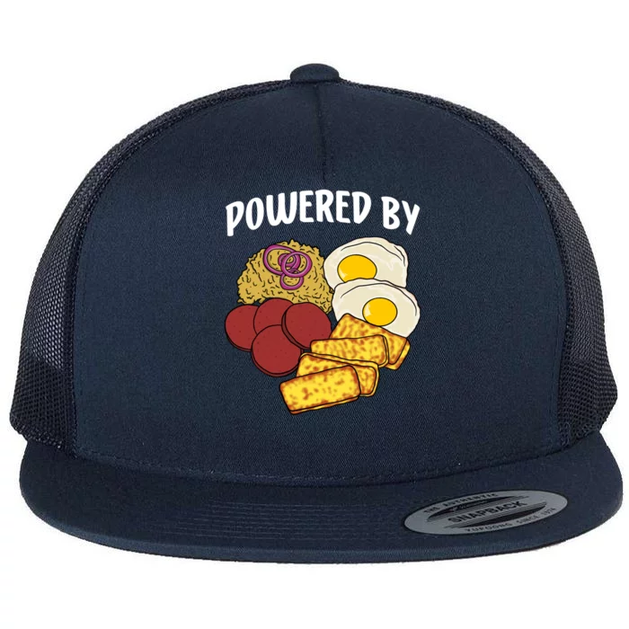 Dominican Republic Powered By Gú Salami And Queso Frito Meaningful Gift Flat Bill Trucker Hat