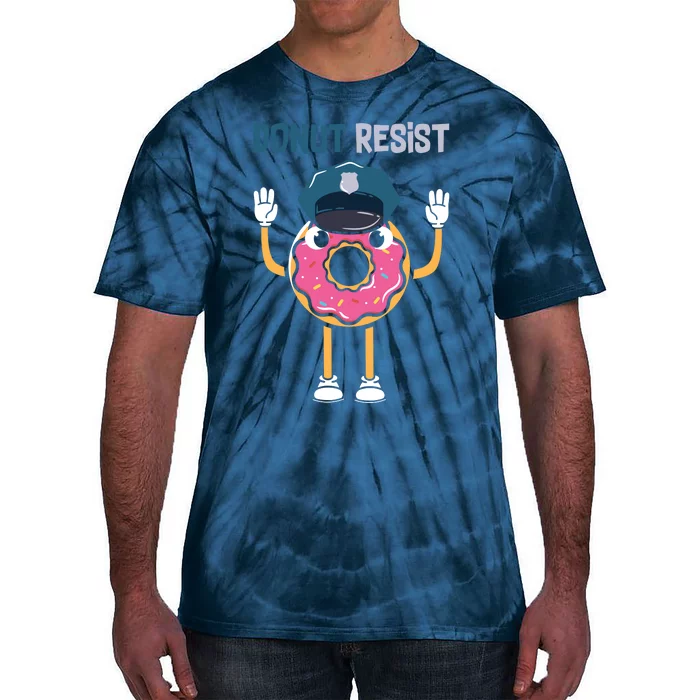 Donut Resist Police Officer Blue Line Donut Graphic Plus Size Shirt For Girl Boy Tie-Dye T-Shirt