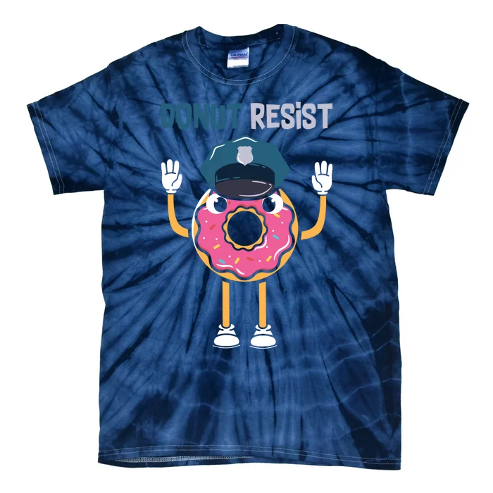 Donut Resist Police Officer Blue Line Donut Graphic Plus Size Shirt For Girl Boy Tie-Dye T-Shirt