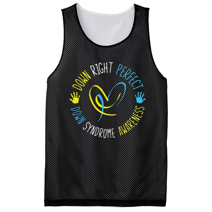 Down Right Perfect Down Syndrome Awareness Mesh Reversible Basketball Jersey Tank