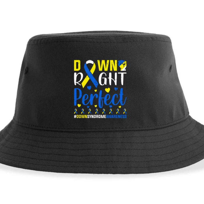 Down Right Perfect Down Syndrome Awareness Day Gift Sustainable Bucket Hat