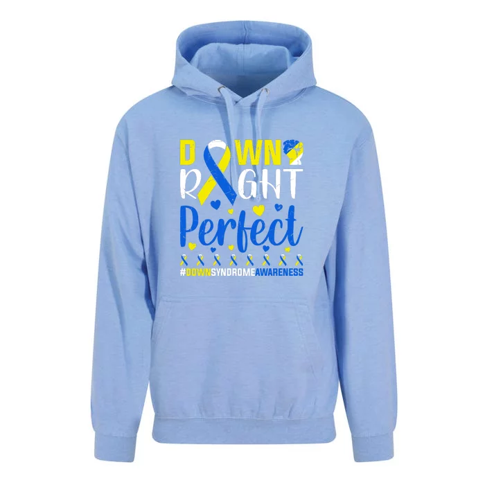 Down Right Perfect Down Syndrome Awareness Day Gift Unisex Surf Hoodie