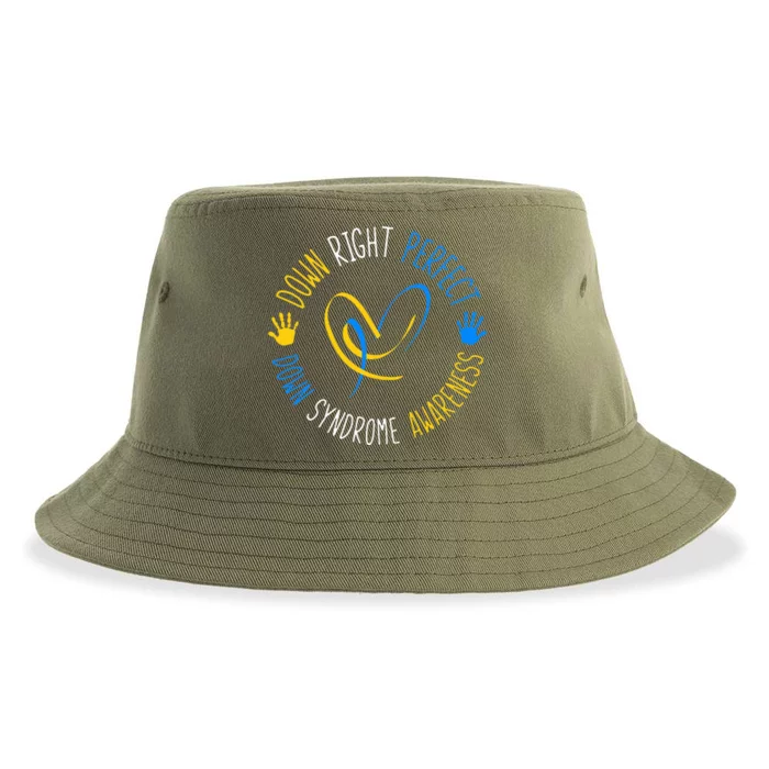 down right perfect down syndrome awareness Sustainable Bucket Hat