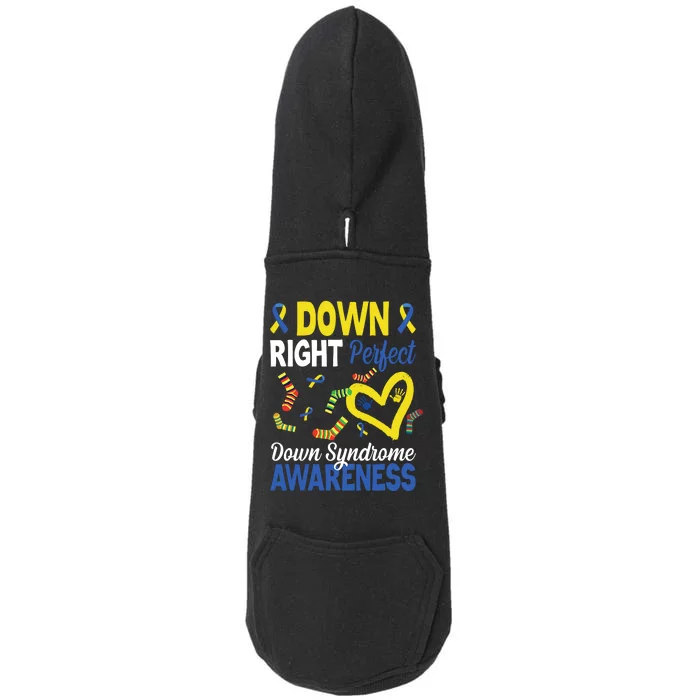 Down Right Perfect Down Syndrome Awareness Heart Sock Doggie 3-End Fleece Hoodie