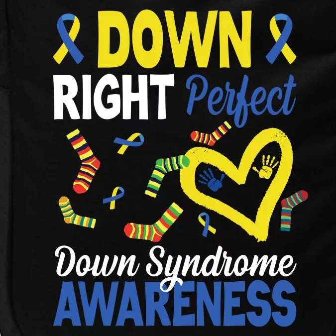 Down Right Perfect Down Syndrome Awareness Heart Sock Impact Tech Backpack