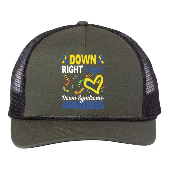 Down Right Perfect Down Syndrome Awareness Heart Sock Retro Rope Trucker Hat Cap