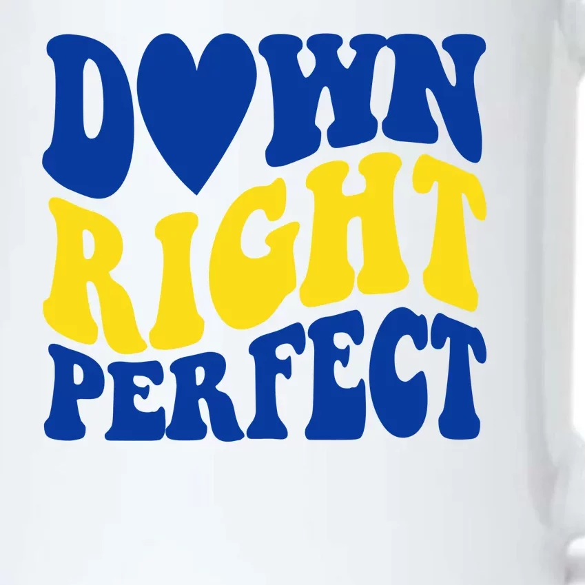 Down Right Perfect Down Syndrome Awareness Black Color Changing Mug