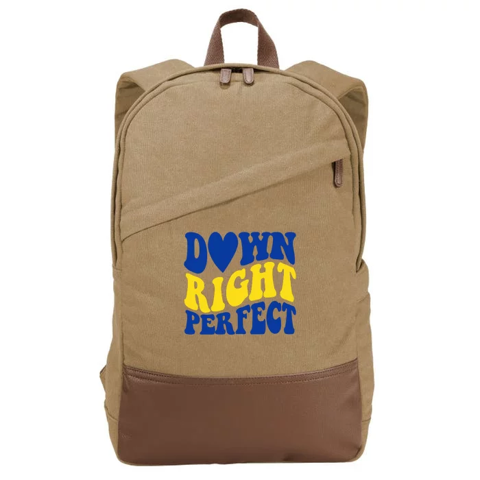 Down Right Perfect Down Syndrome Awareness Cotton Canvas Backpack