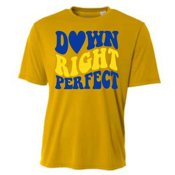 Down Right Perfect Down Syndrome Awareness Cooling Performance Crew T-Shirt