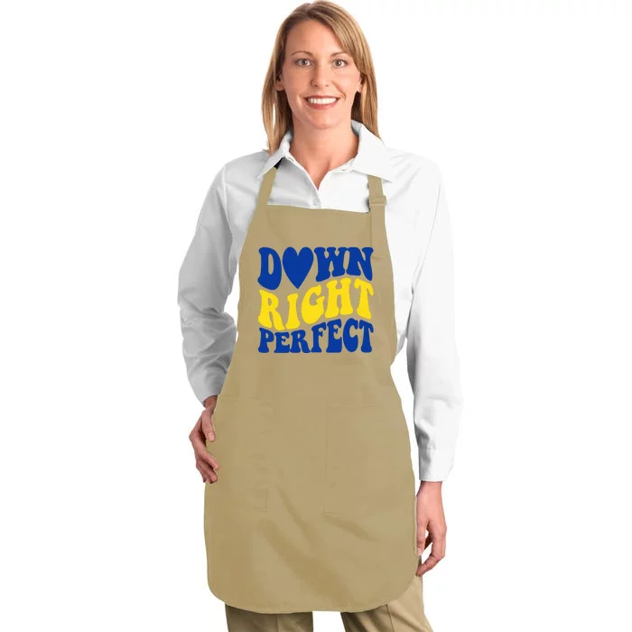 Down Right Perfect Down Syndrome Awareness Full-Length Apron With Pocket