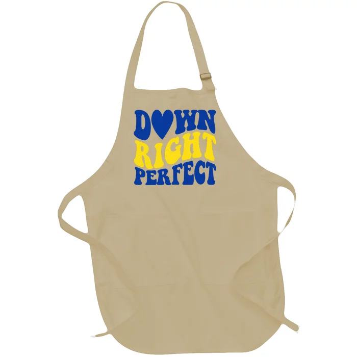 Down Right Perfect Down Syndrome Awareness Full-Length Apron With Pocket