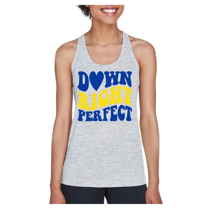 Down Right Perfect Down Syndrome Awareness Women's Racerback Tank