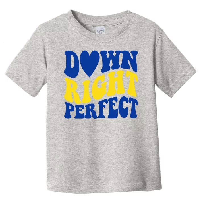 Down Right Perfect Down Syndrome Awareness Toddler T-Shirt