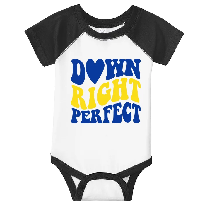 Down Right Perfect Down Syndrome Awareness Infant Baby Jersey Bodysuit