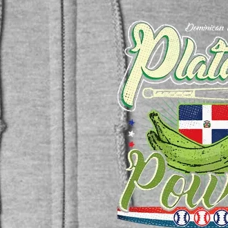 Dominican Republic Platano Power Baseball DR Flag Full Zip Hoodie