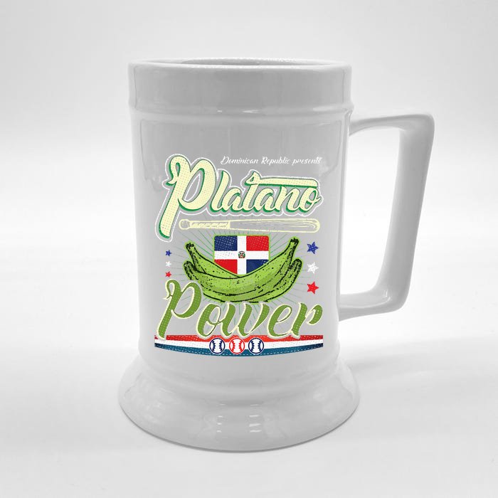 Dominican Republic Platano Power Baseball DR Flag Front & Back Beer Stein